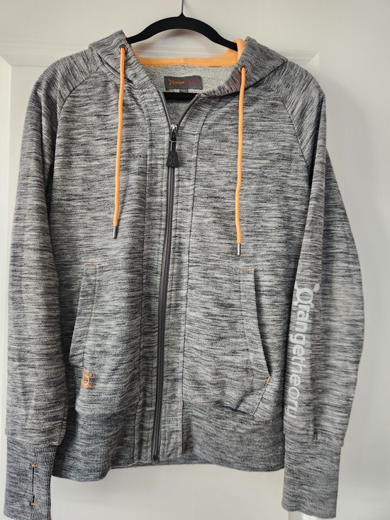 Orangetheory Tops - OrangeTheory Women's Gray Zip Hoodie with Orange Accents